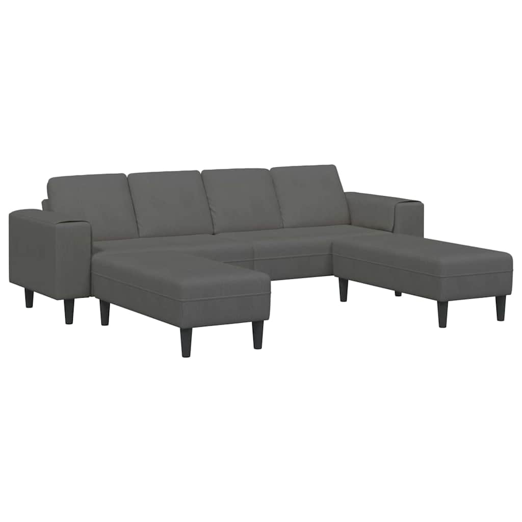 Sofa en tissu avec coussin Gris foncé Tissu en velours côtelé