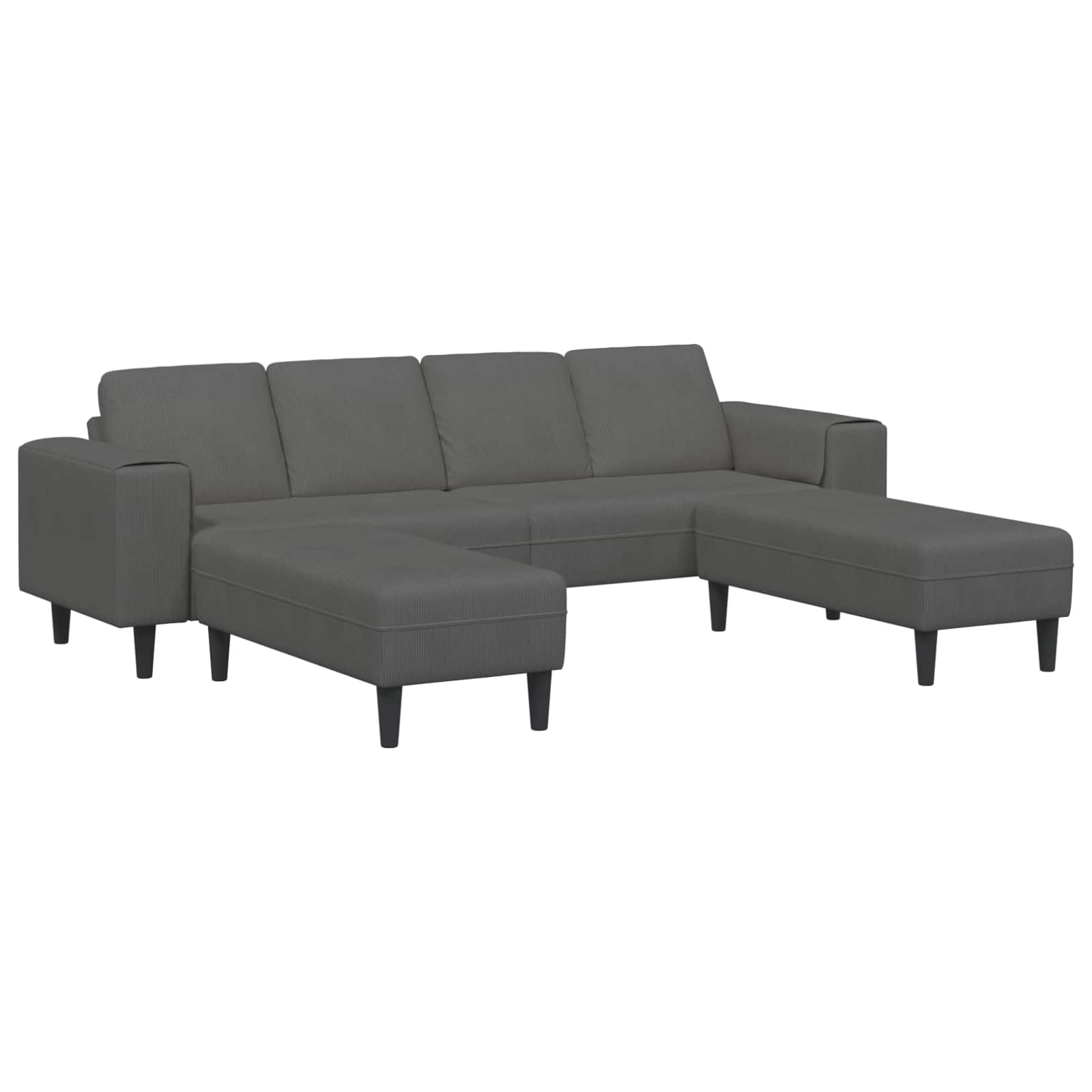 Canapé Gris foncé 250 x 188 x 76 cm Tissu en velours côtelé - XIOS