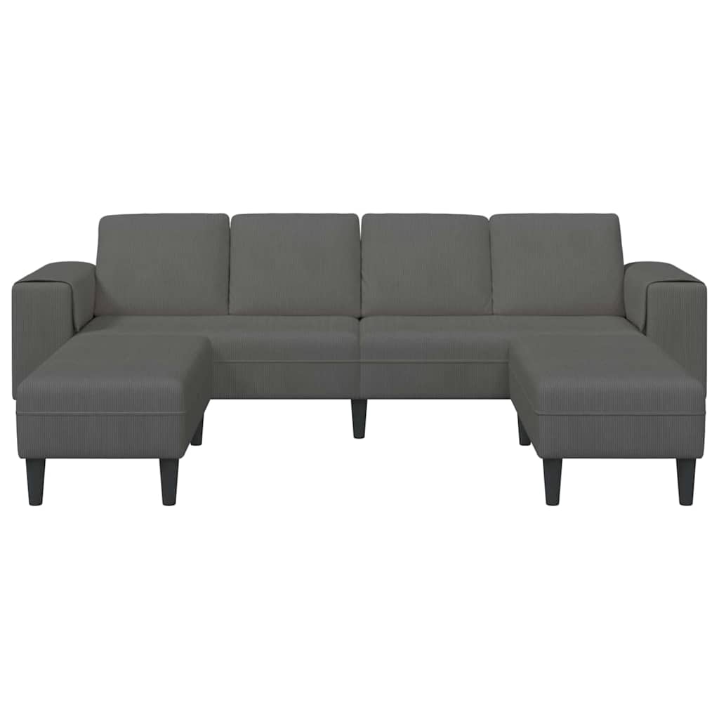 Sofa en tissu avec coussin Gris foncé Tissu en velours côtelé - XIOS