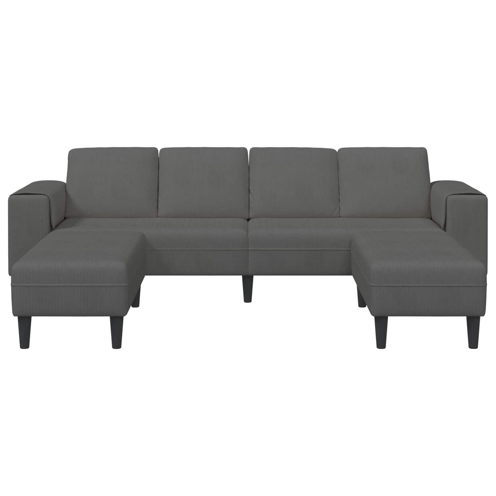 Canapé Gris foncé 250 x 188 x 76 cm Tissu en velours côtelé - XIOS