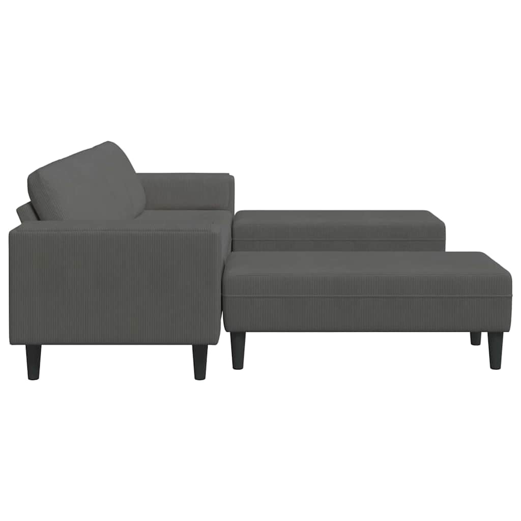 Sofa en tissu avec coussin Gris foncé Tissu en velours côtelé - XIOS