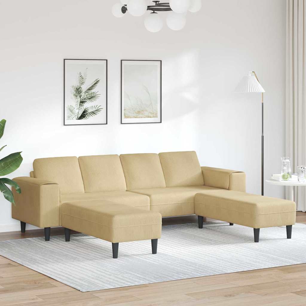 Sofa en tissu avec coussin Vert gris Tissu en velours côtelé - XIOS