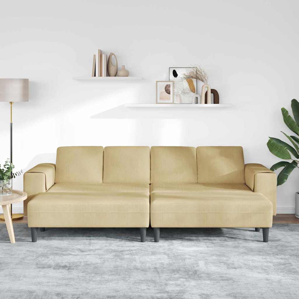 Sofa en tissu avec coussin Vert gris Tissu en velours côtelé - XIOS