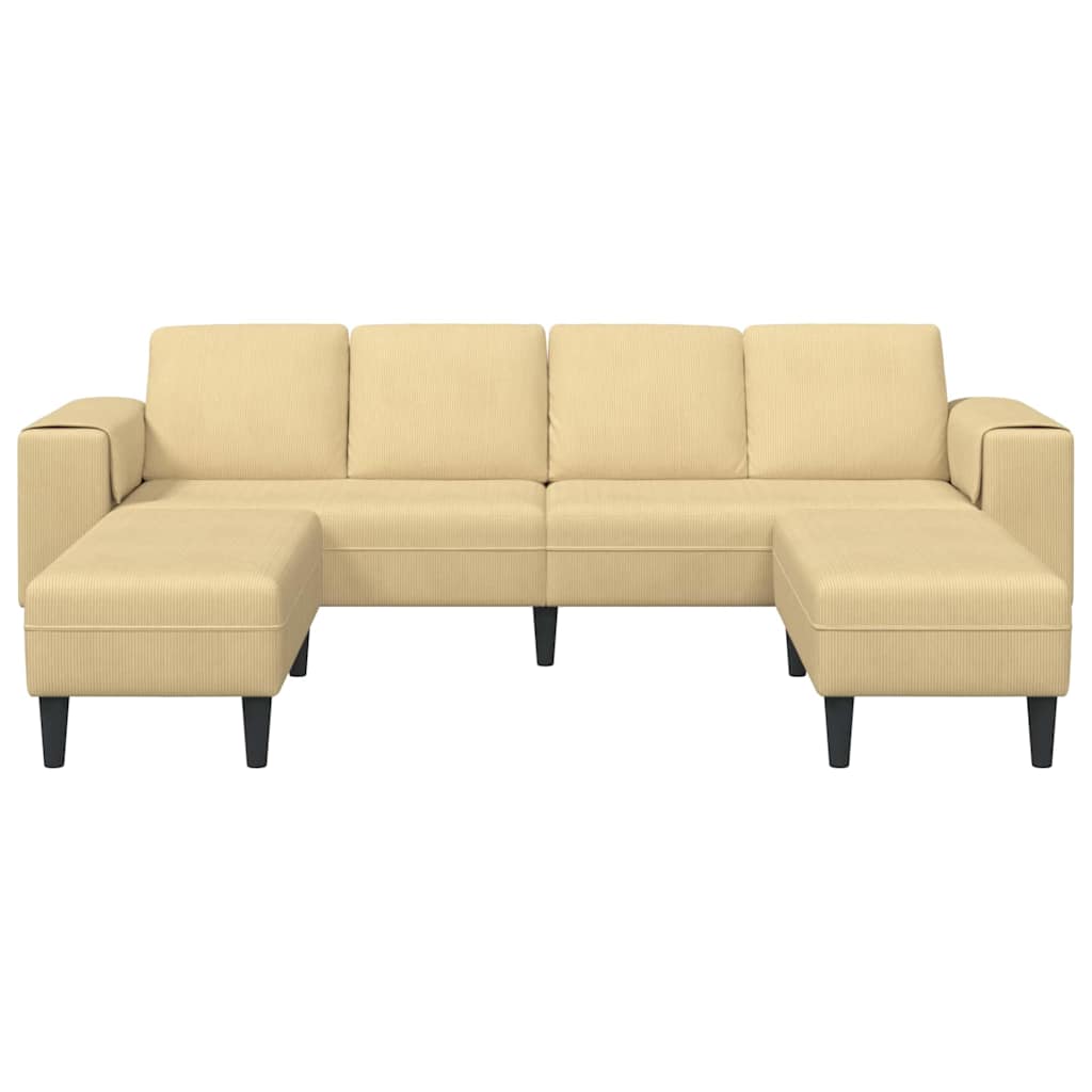 Sofa en tissu avec coussin Vert gris Tissu en velours côtelé - XIOS