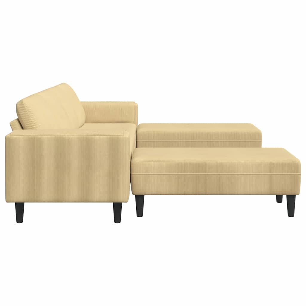 Sofa en tissu avec coussin Vert gris Tissu en velours côtelé - XIOS