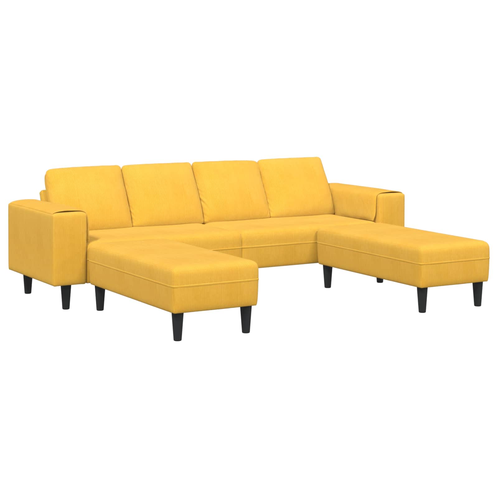 Canapé Jaune clair 250 x 188 x 76 cm Tissu en velours côtelé - XIOS