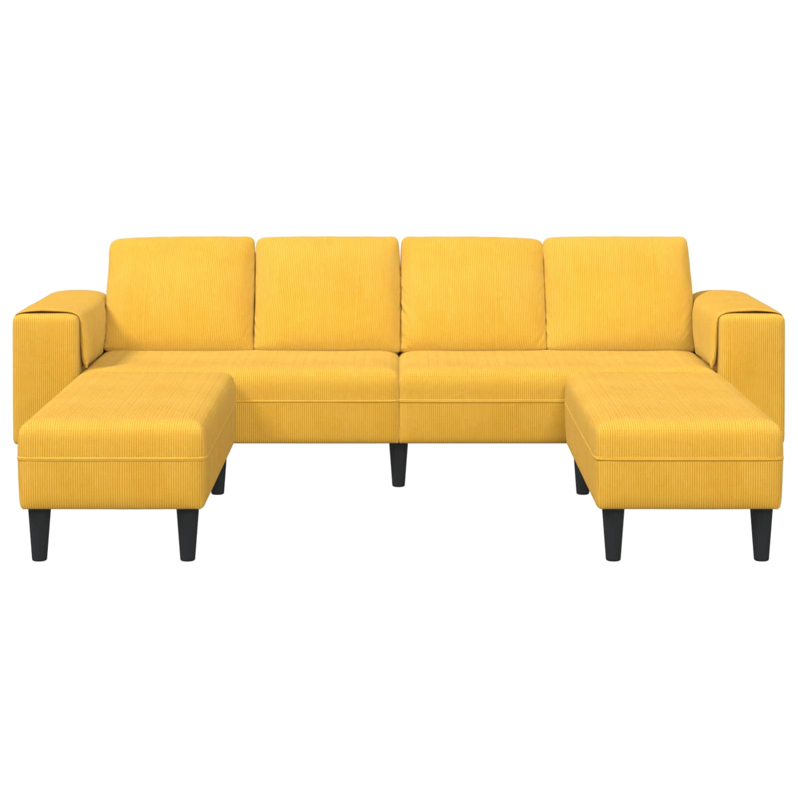 Canapé Jaune clair 250 x 188 x 76 cm Tissu en velours côtelé - XIOS