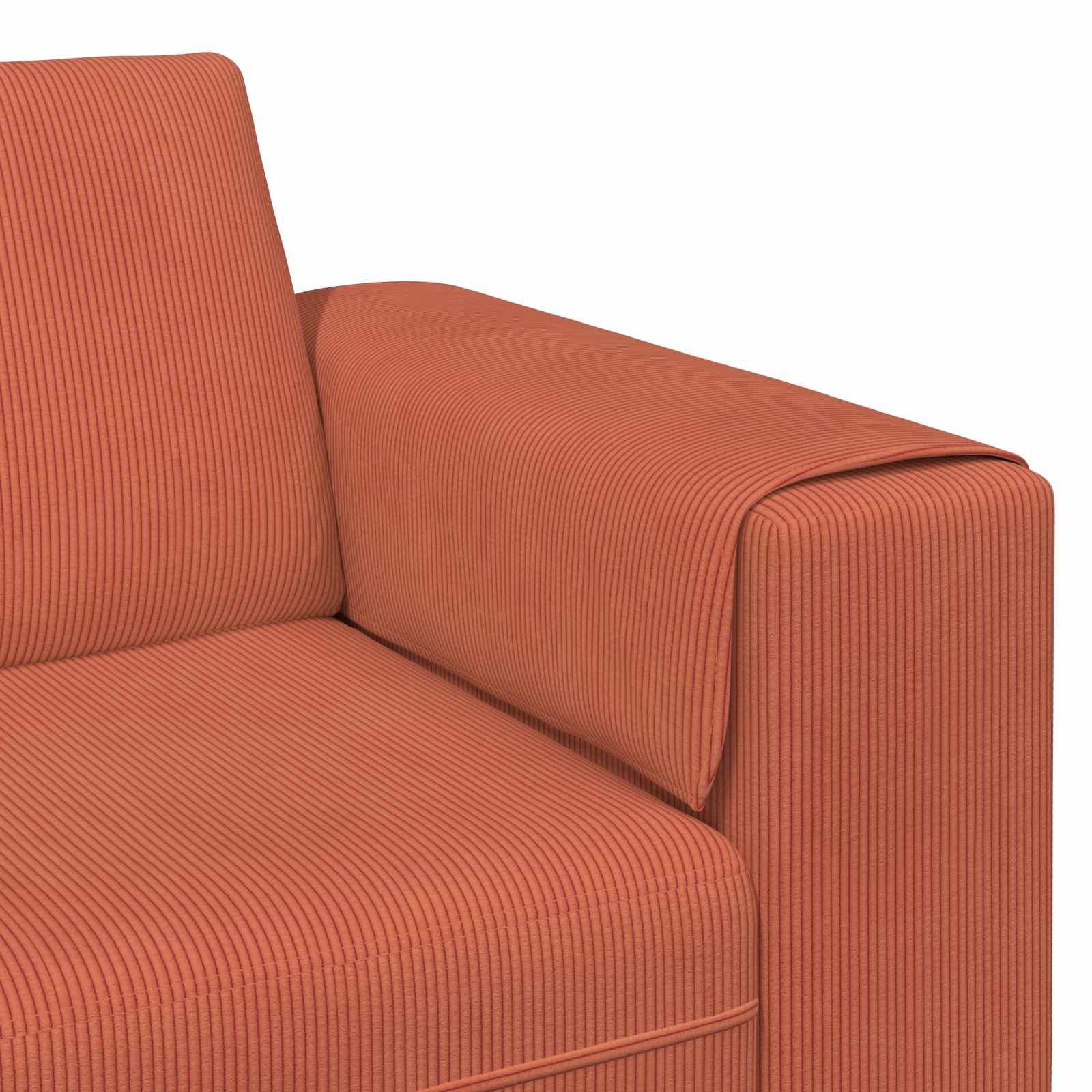 Canapé Rouge orange 250 x 188 x 76 cm Tissu en velours côtelé