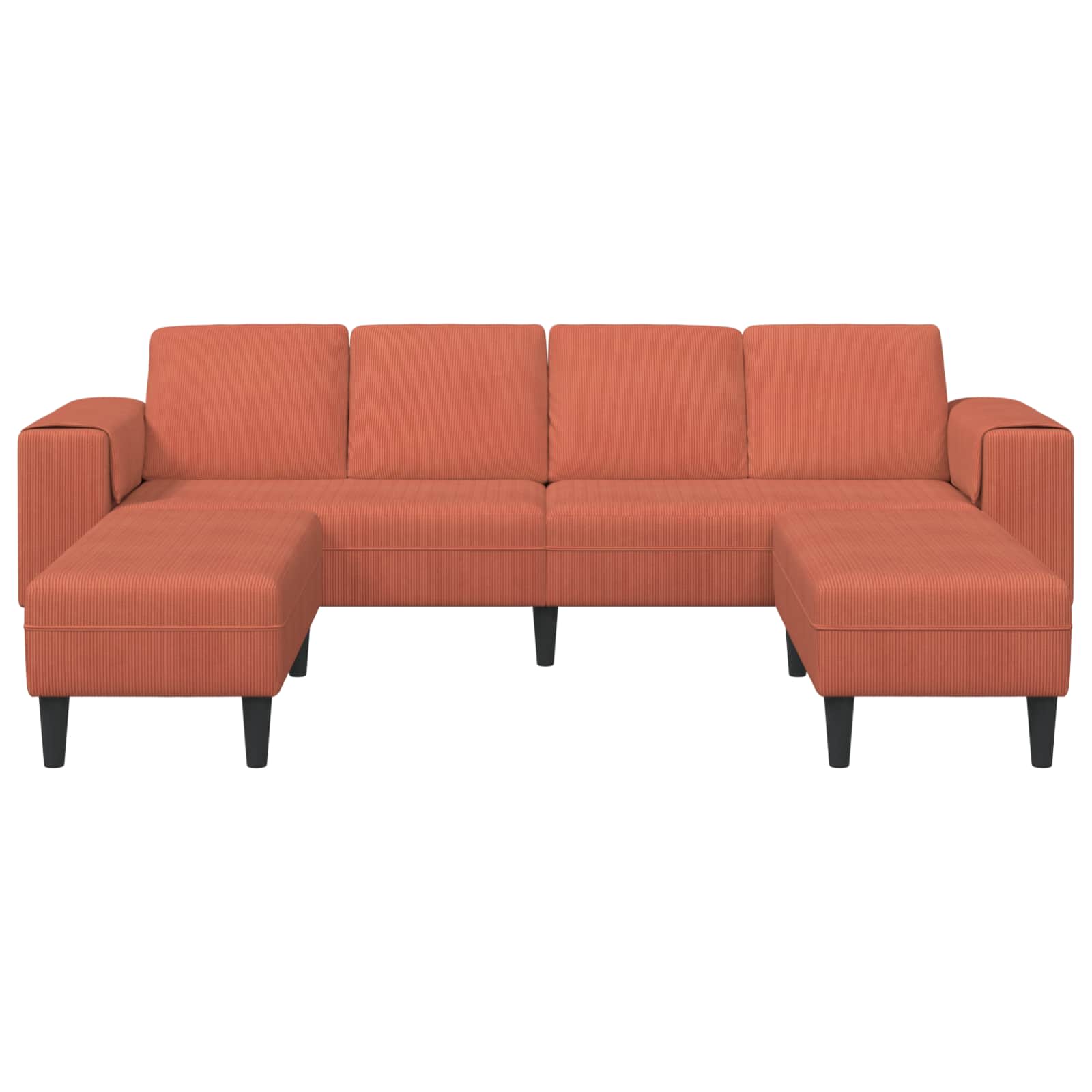 Canapé Rouge orange 250 x 188 x 76 cm Tissu en velours côtelé