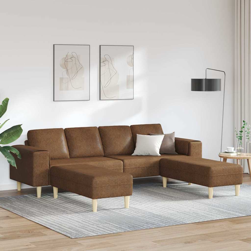 Ensemble de Canapés 3 pcs Marron Cuir suédé faux - XIOS