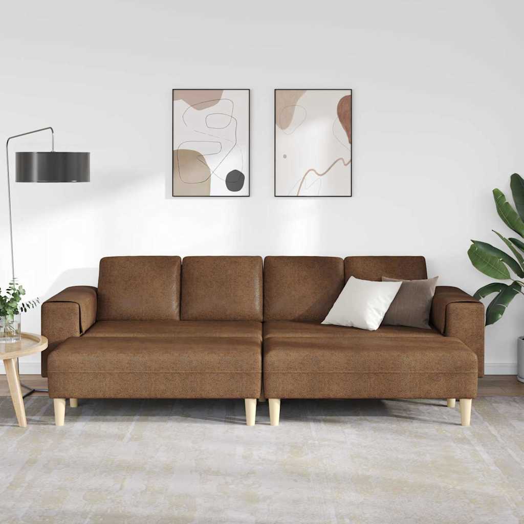 Ensemble de Canapés 3 pcs Marron Cuir suédé faux - XIOS