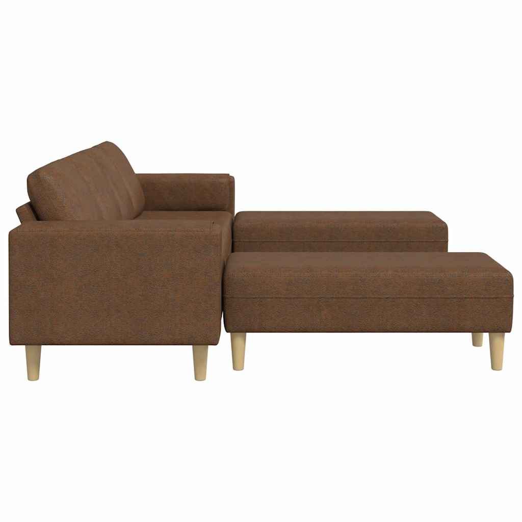 Ensemble de Canapés 3 pcs Marron Cuir suédé faux - XIOS