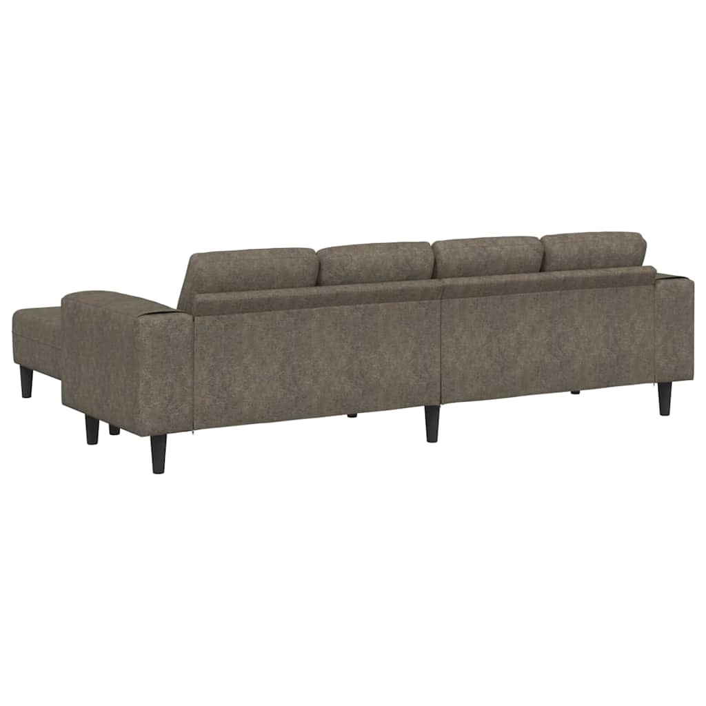 Ensemble de Canapés 3 pcs Gris foncé Cuir suédé faux - XIOS