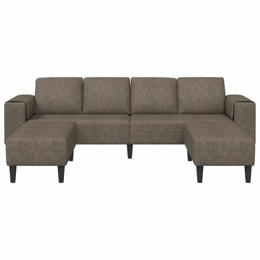 Ensemble de Canapés 3 pcs Gris foncé Cuir suédé faux - XIOS
