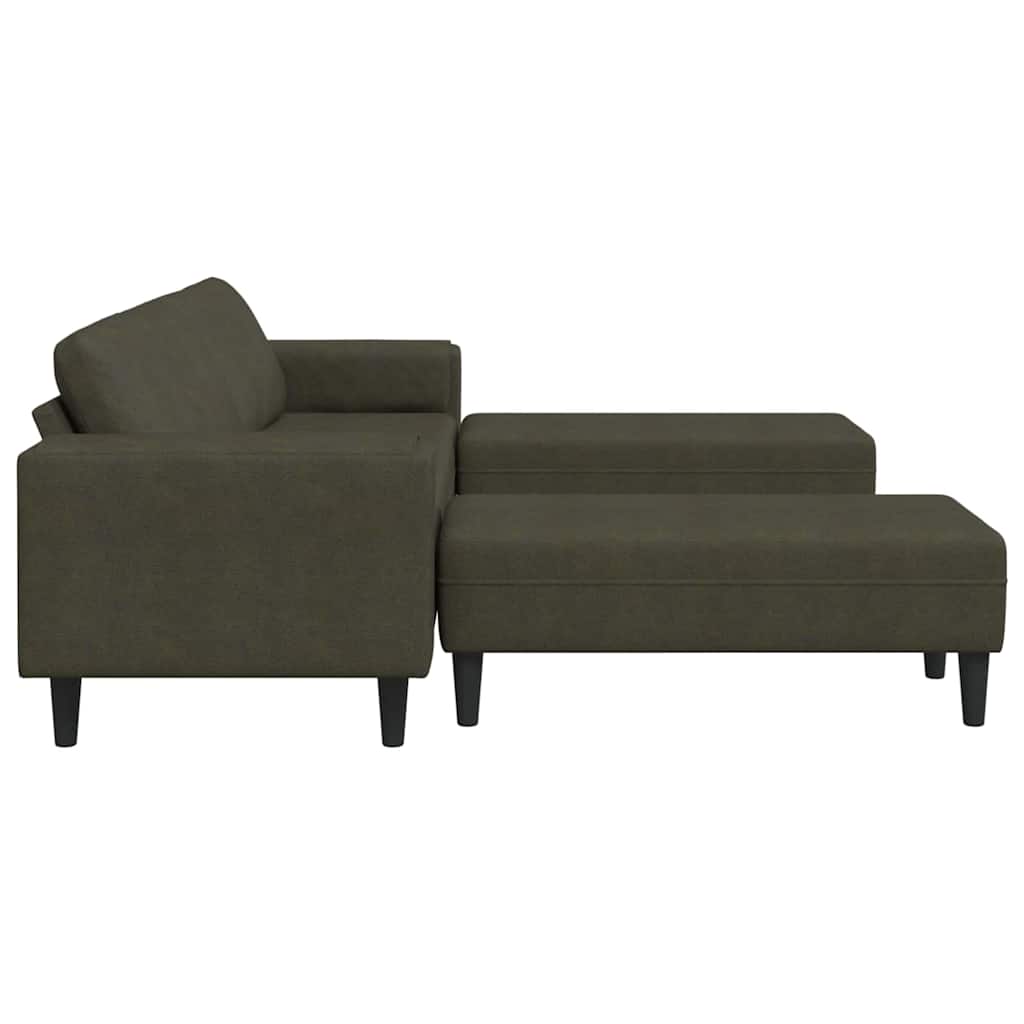 Ensemble de Canapés 3 pcs Vert armée Cuir suédé faux - XIOS