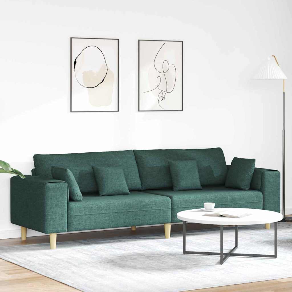 Sofa en tissu avec coussin Vert foncé 208 cm tissu - XIOS
