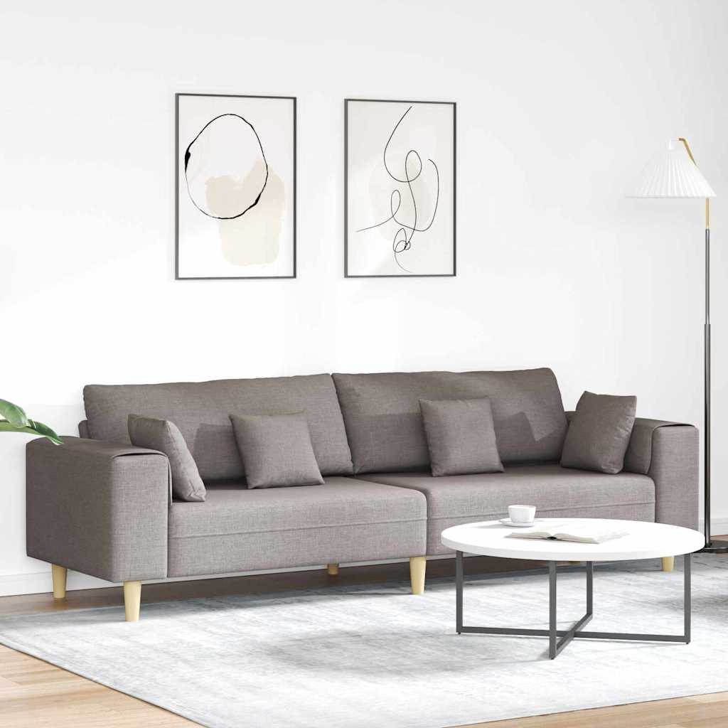 Sofa en tissu avec coussin Taupe 208 cm tissu - XIOS