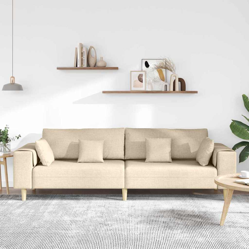 Sofa en tissu avec coussin Crème 208 cm tissu - XIOS