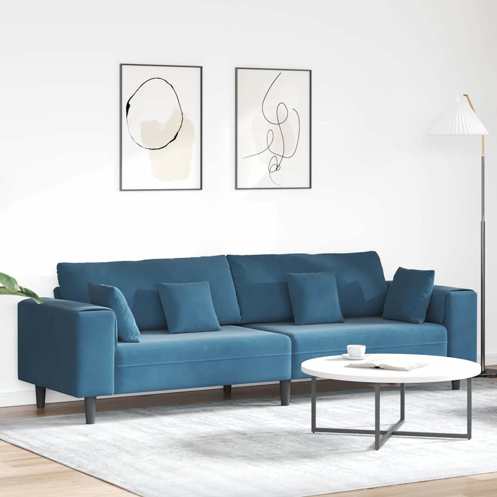 Canapé en velours avec coussin Bleu 208 cm Velours - XIOS