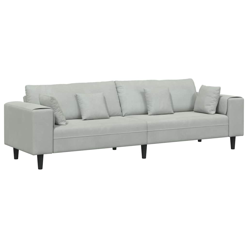 Canapé en velours avec coussin Gris clair 208 cm Velours - XIOS