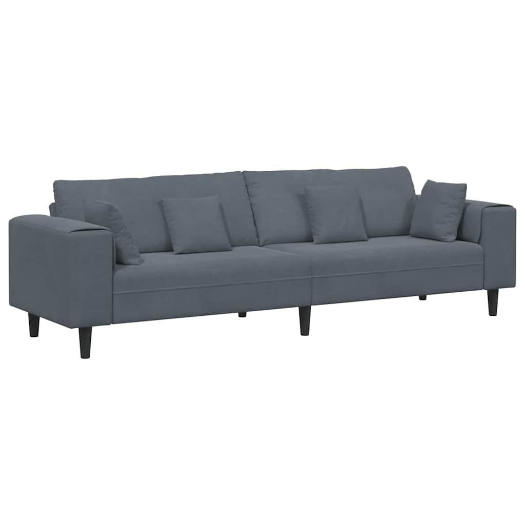 Canapé en velours avec coussin Gris foncé 208 cm Velours - XIOS