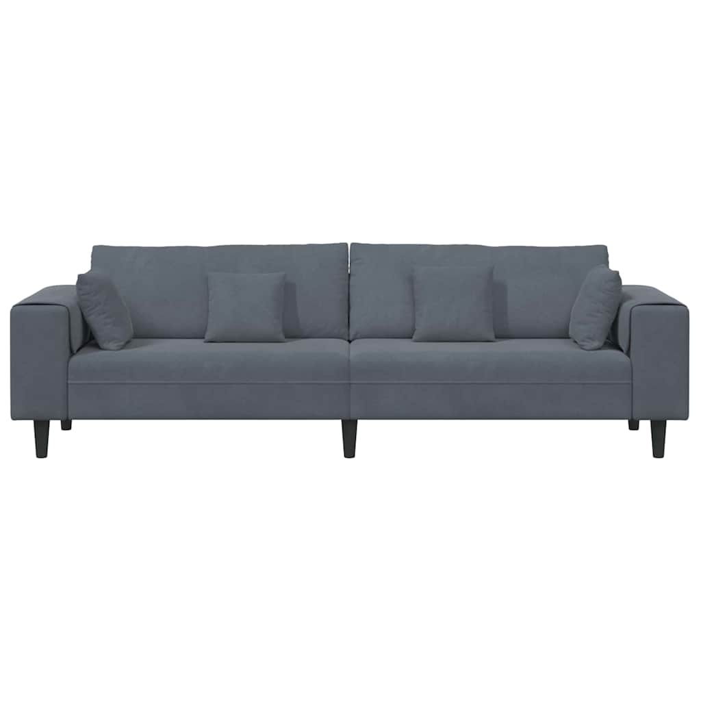 Canapé en velours avec coussin Gris foncé 208 cm Velours - XIOS