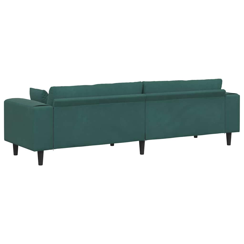 Canapé en velours avec coussin Vert foncé 208 cm Velours - XIOS