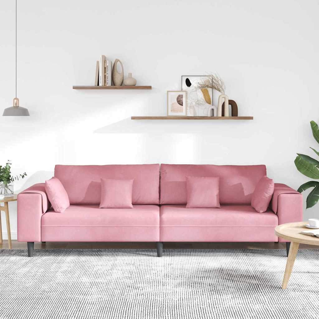 Canapé en velours avec coussin Rose 209 cm Velours - XIOS
