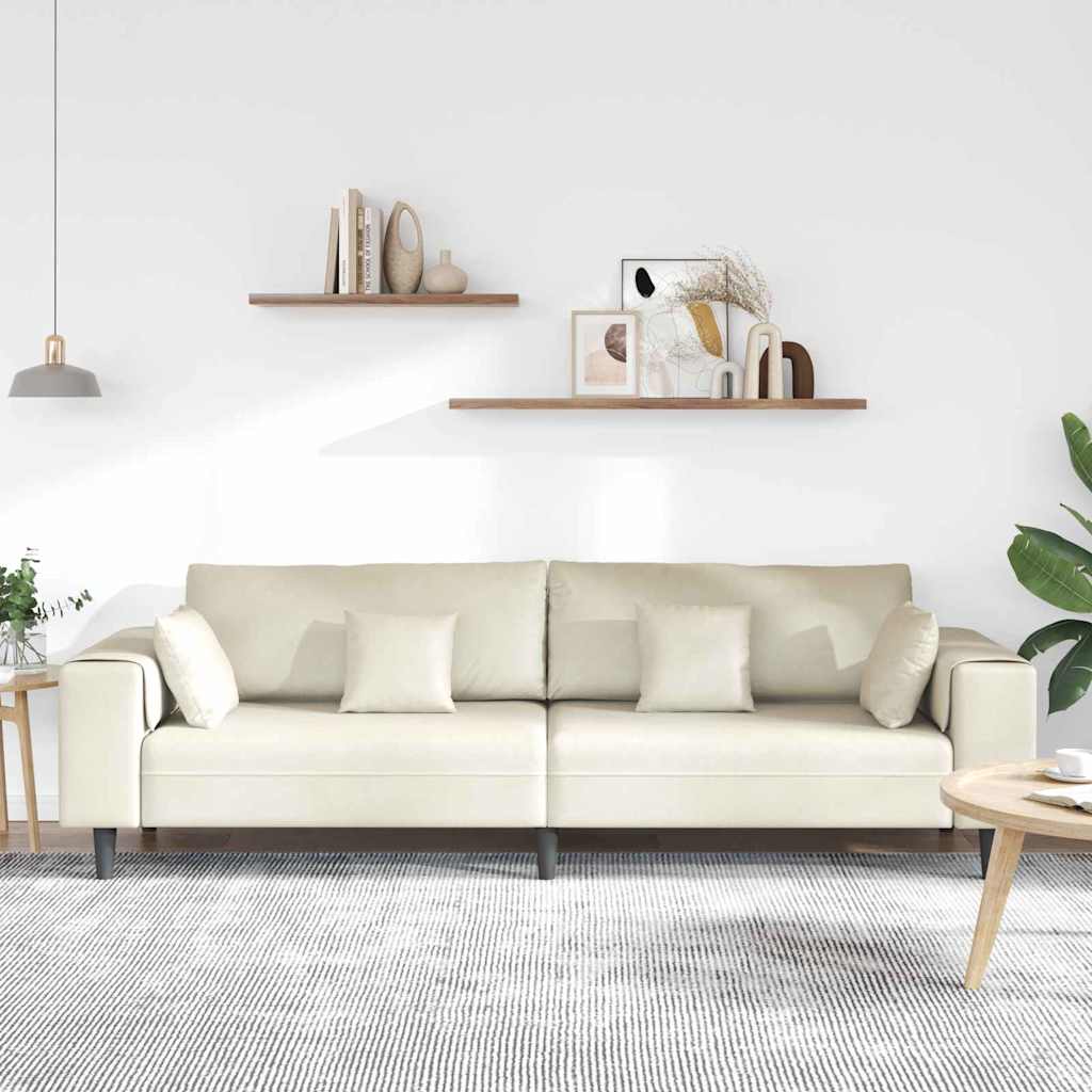 Canapé en velours avec coussin Crème 208 cm Velours - XIOS
