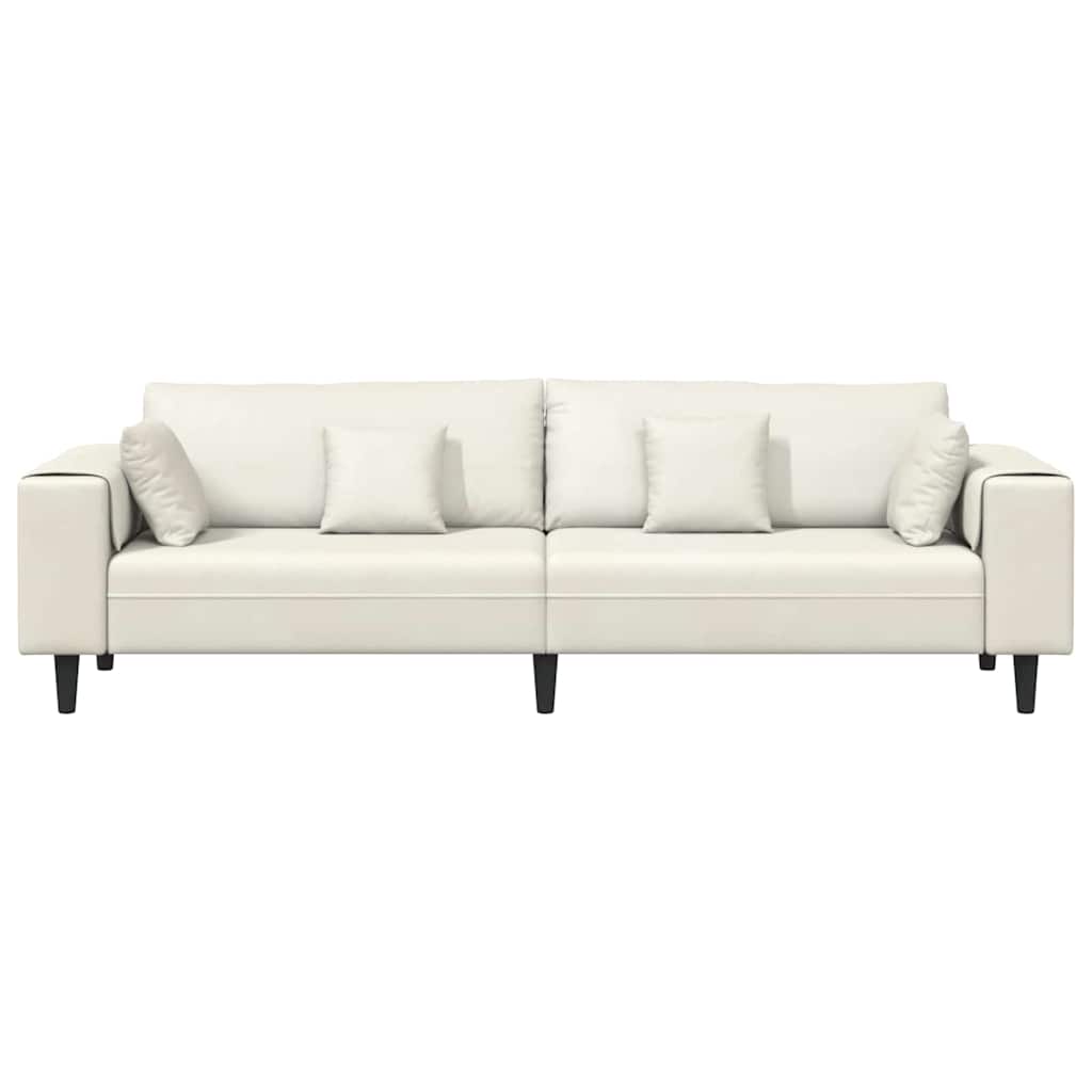Canapé en velours avec coussin Crème 208 cm Velours - XIOS