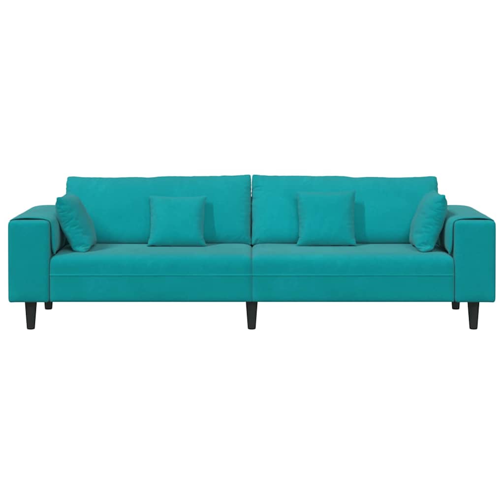 Canapé en velours avec coussin Turquoise 208 cm Velours - XIOS