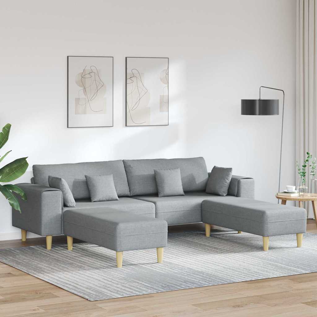 Sofa en tissu avec coussin Gris clair 208 cm tissu - XIOS