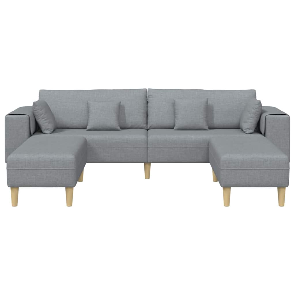 Sofa en tissu avec coussin Gris clair 208 cm tissu - XIOS