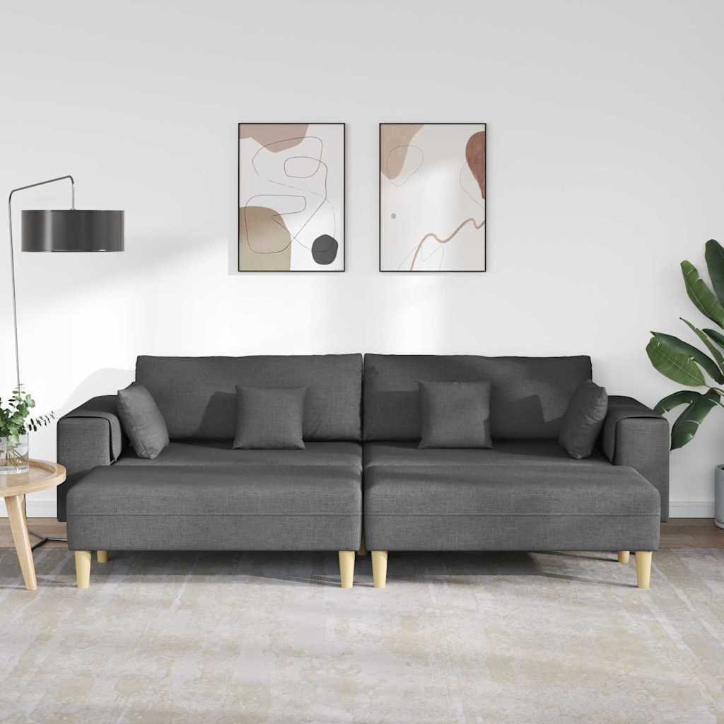 Sofa en tissu avec coussin Gris foncé 208 cm tissu - XIOS