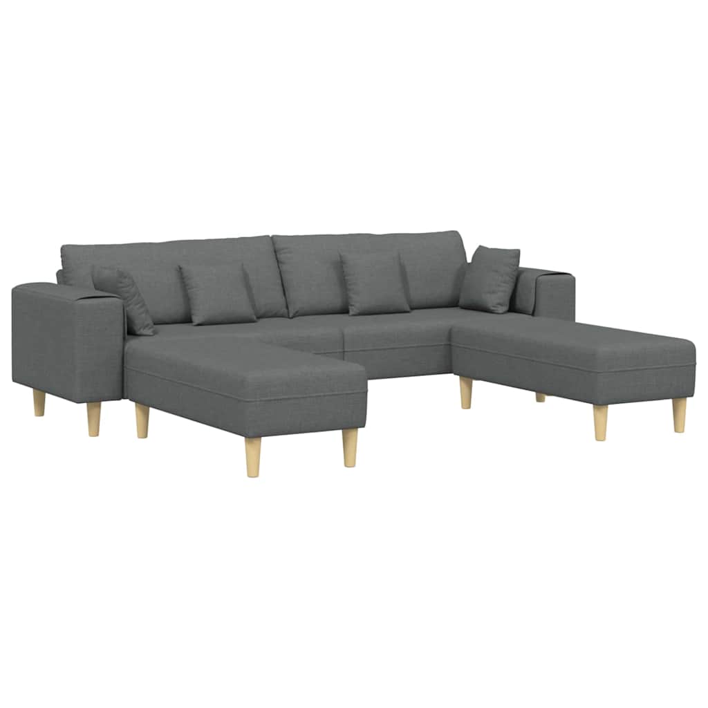 Sofa en tissu avec coussin Gris foncé 208 cm tissu - XIOS