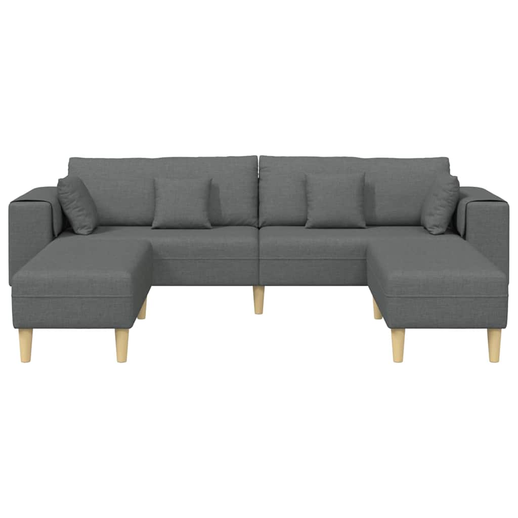Sofa en tissu avec coussin Gris foncé 208 cm tissu - XIOS