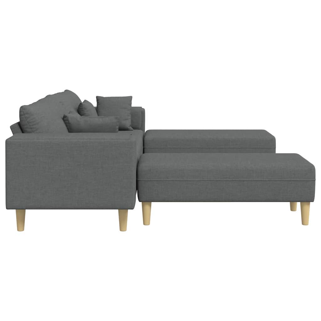 Sofa en tissu avec coussin Gris foncé 208 cm tissu - XIOS