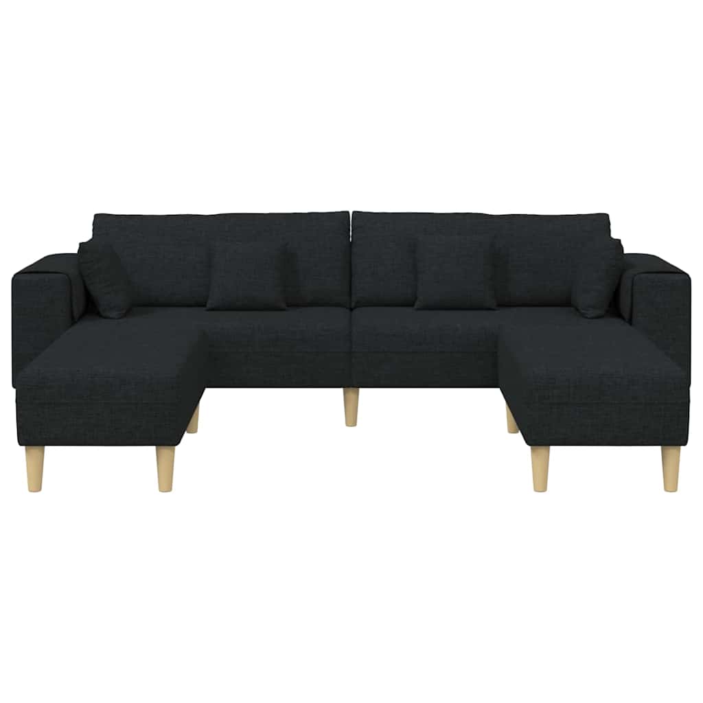 Sofa en tissu avec coussin Noir 208 cm tissu - XIOS