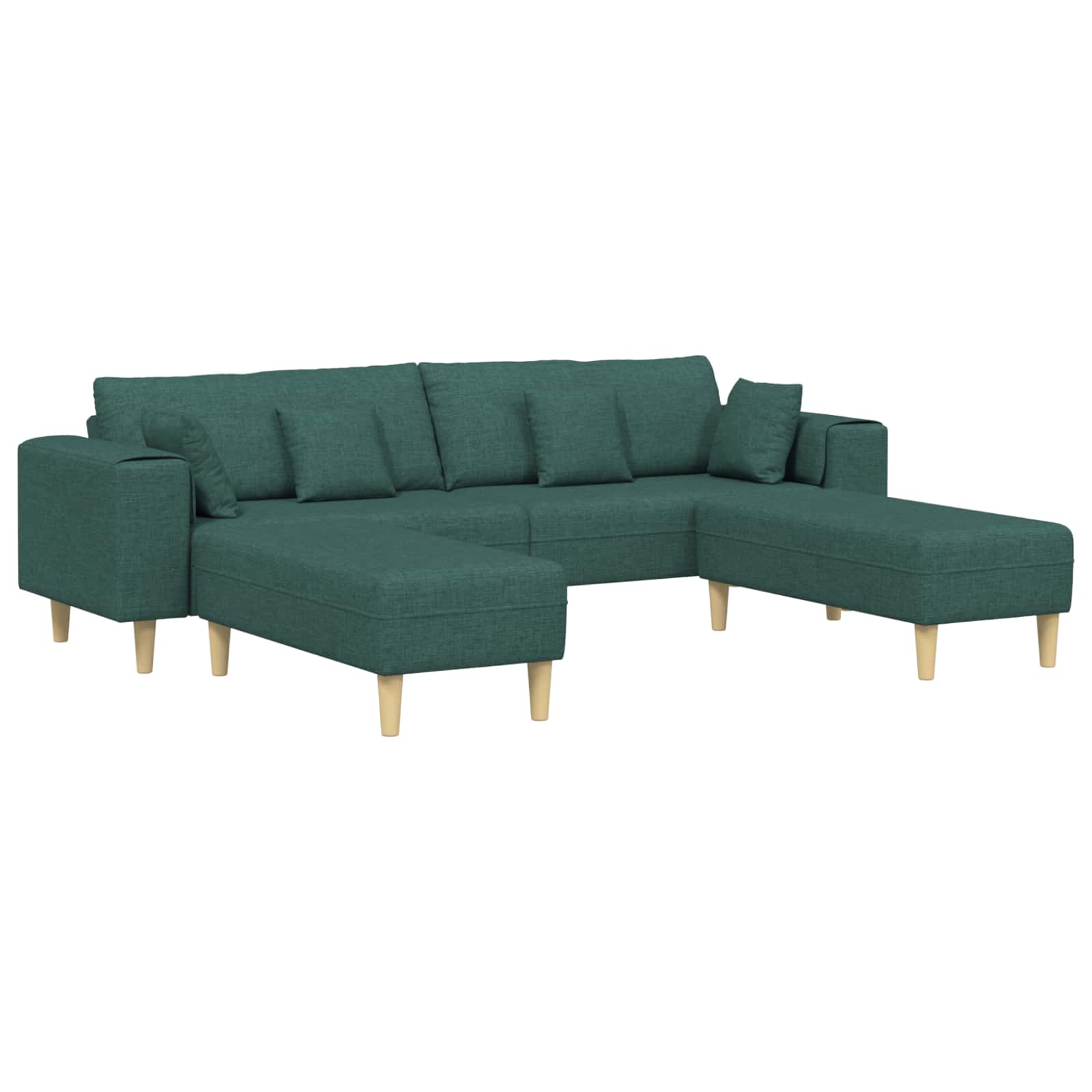 Canapé avec coussin 3 pcs Vert foncé tissu