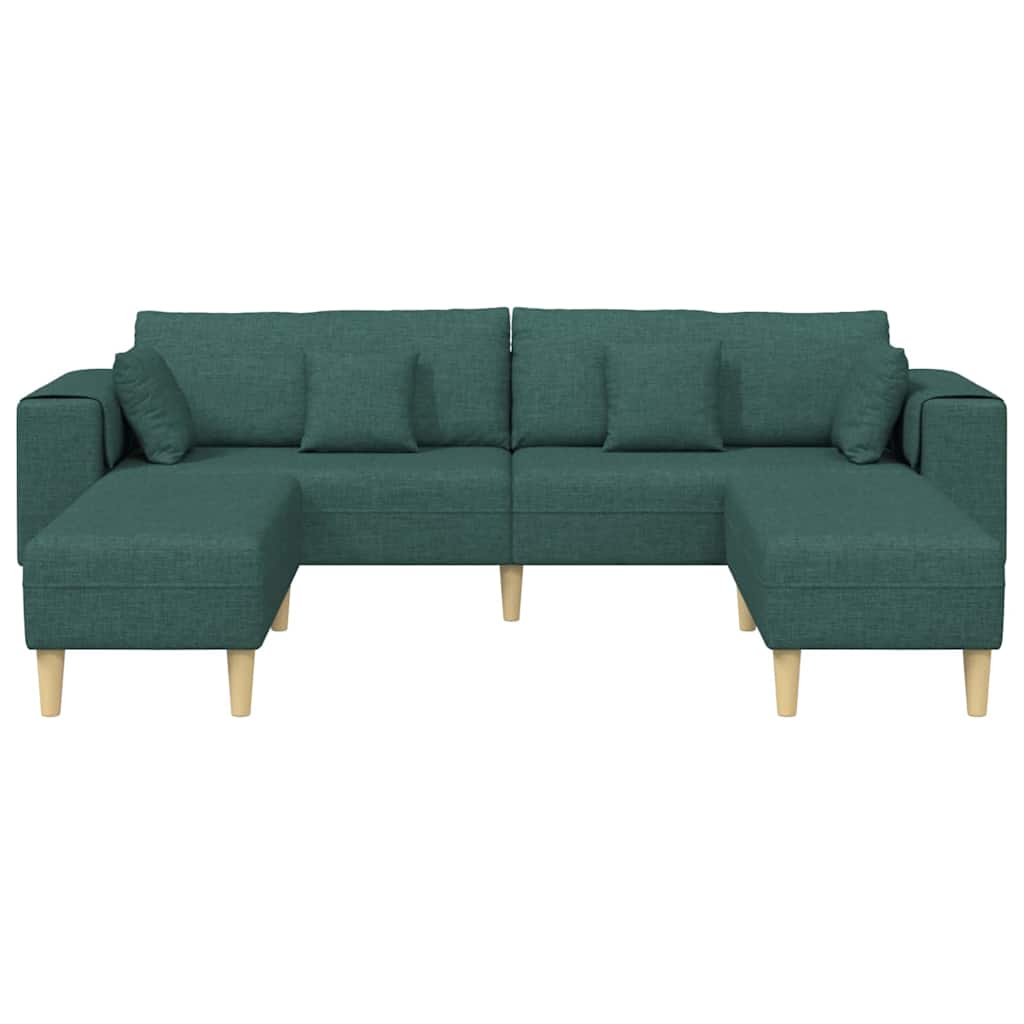 Sofa en tissu avec coussin 3 pcs Vert foncé 208 cm tissu - XIOS