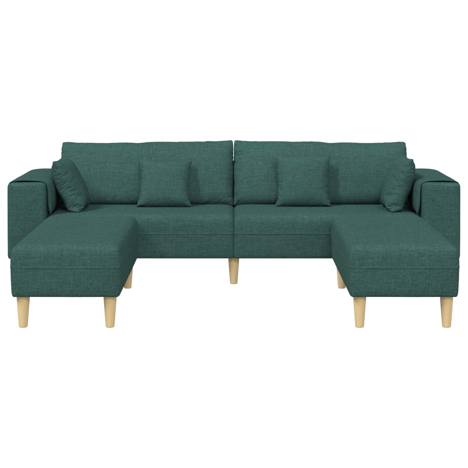 Canapé avec coussin 3 pcs Vert foncé tissu