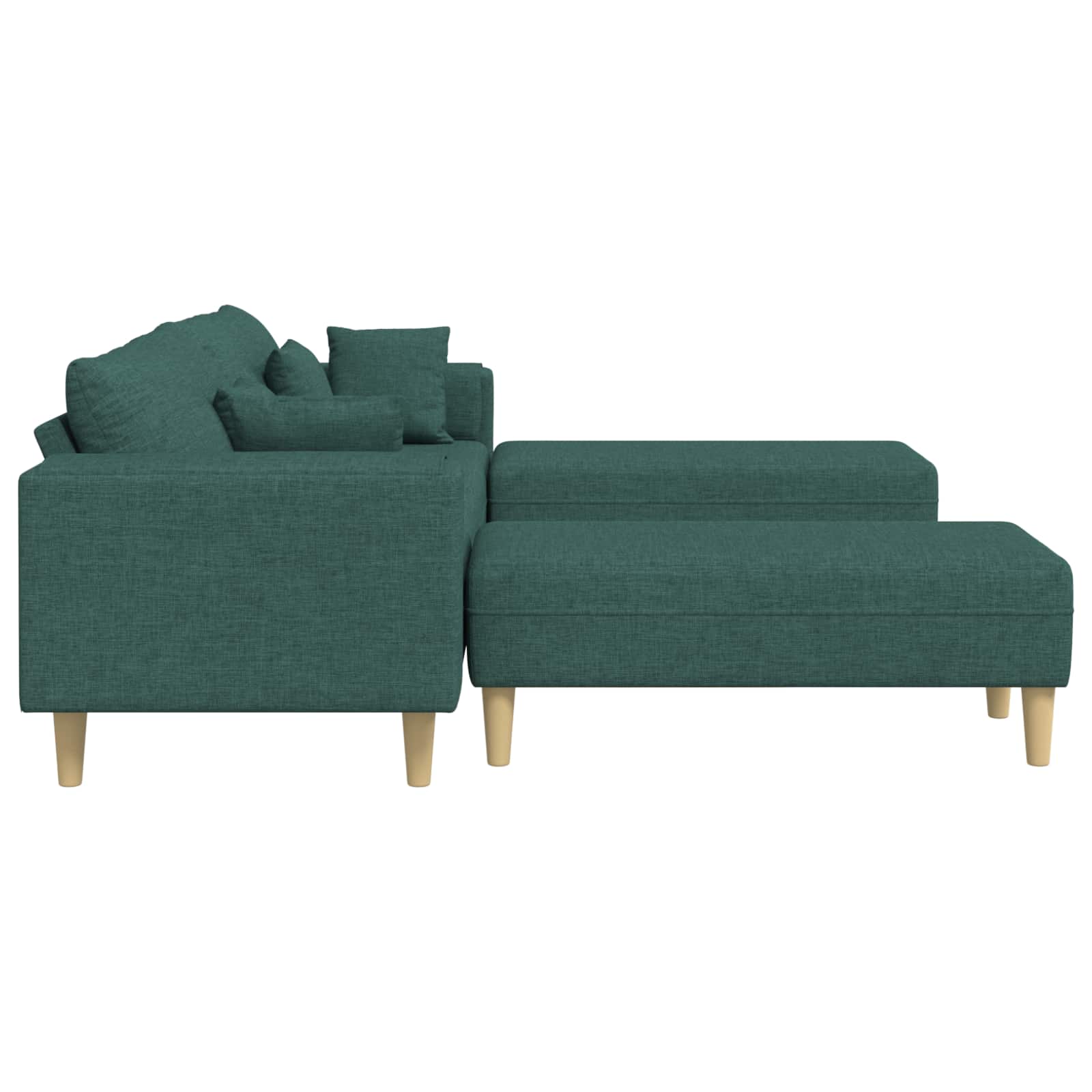 Canapé avec coussin 3 pcs Vert foncé tissu