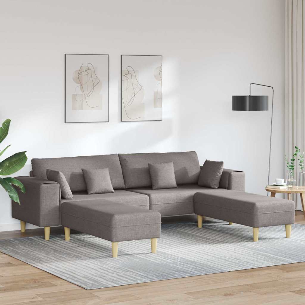 Sofa en tissu avec coussin Taupe 208 cm tissu - XIOS