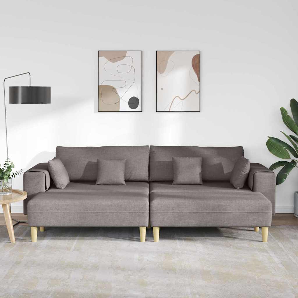 Sofa en tissu avec coussin Taupe 208 cm tissu - XIOS