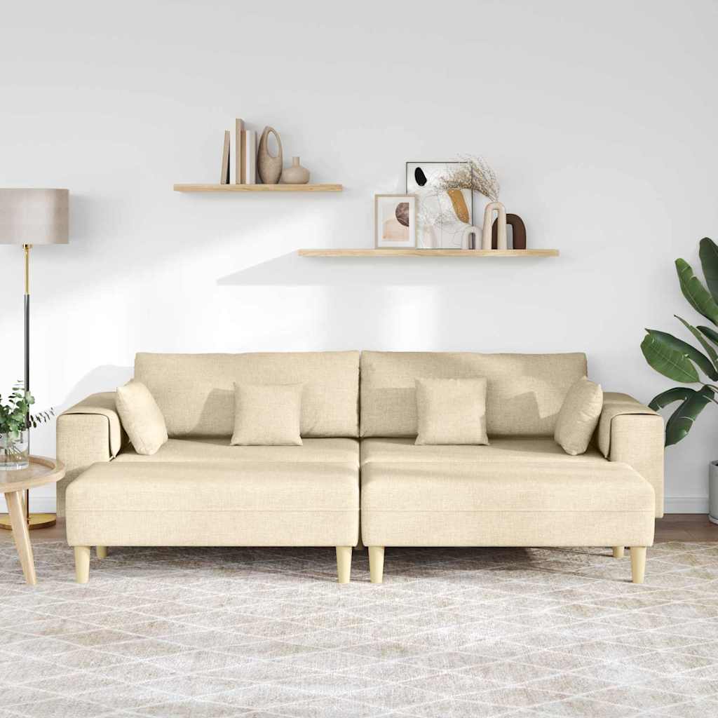 Sofa en tissu avec coussin Crème 208 cm tissu - XIOS