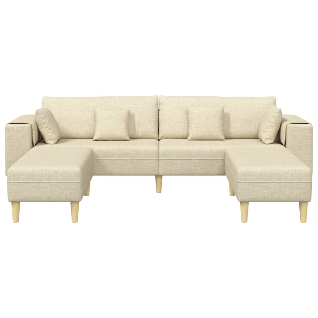 Sofa en tissu avec coussin Crème 208 cm tissu - XIOS