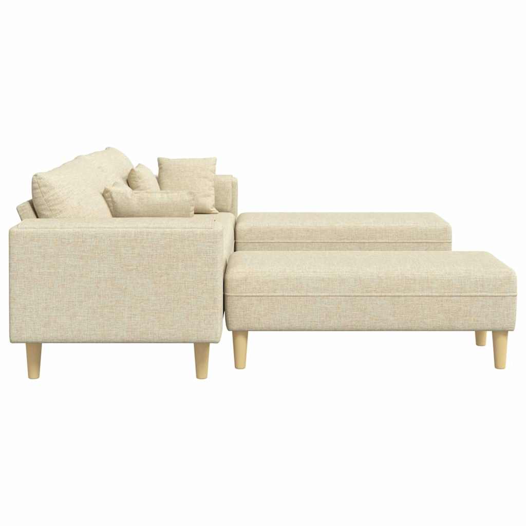 Sofa en tissu avec coussin Crème 208 cm tissu - XIOS