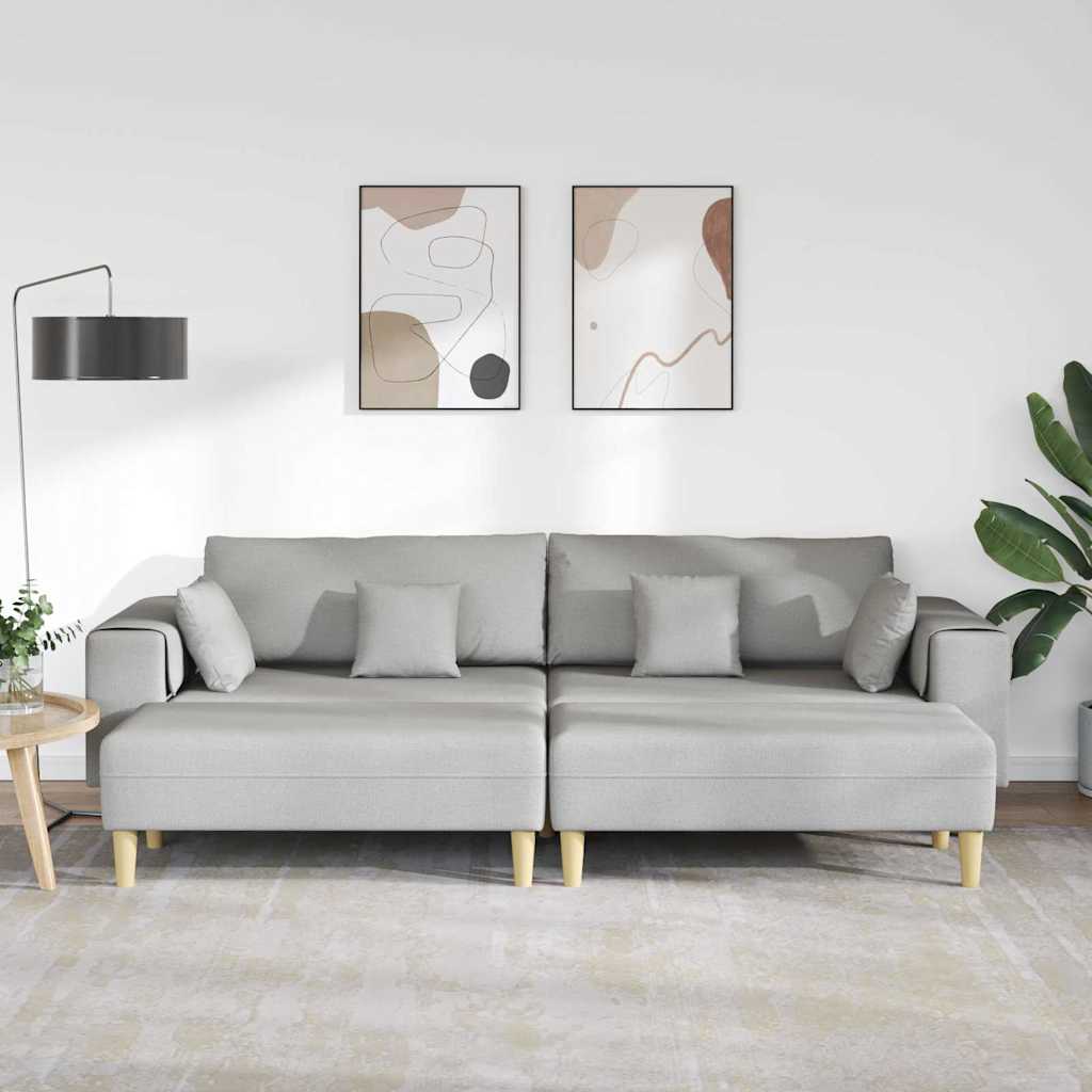 Sofa en tissu avec coussin Gris nuage 208 cm tissu - XIOS