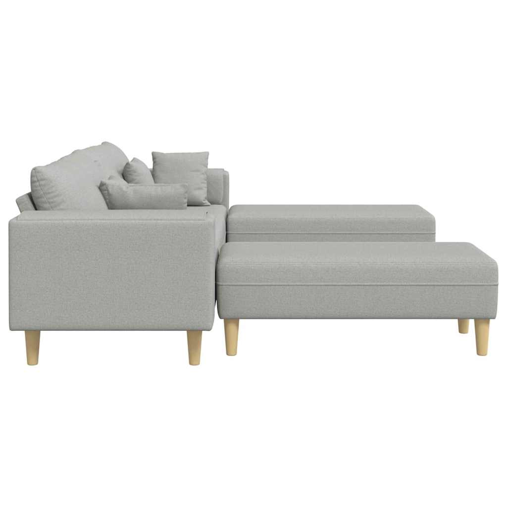 Sofa en tissu avec coussin Gris nuage 208 cm tissu - XIOS