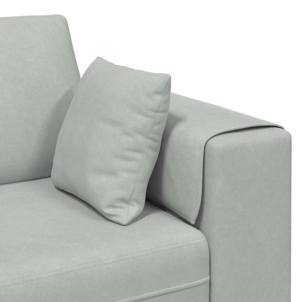 Canapé en velours avec coussin 3 pcs Gris clair 208 cm Velours - XIOS
